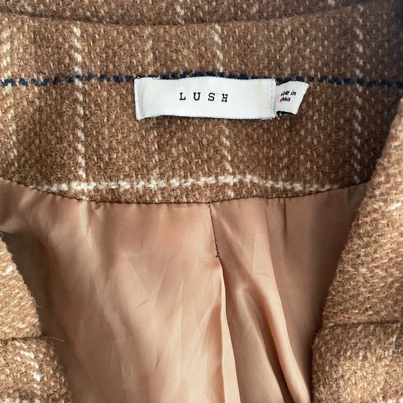 Lush Camel Plaid Cocoon Coat (Size S) - Picture 6 of 6
